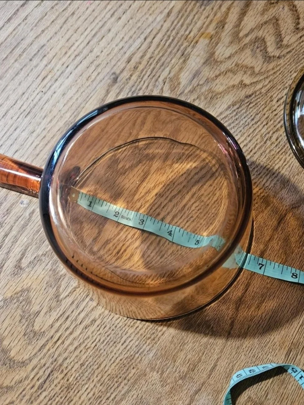 Pyrex Corning Vision Ware 1 Qt/Liter Saucepan Spout Amber W/Lid Nonstick Bottom